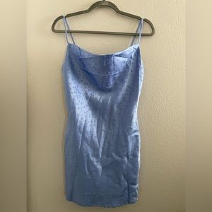 Pacsun LA Hearts baby blue satin floral mini dress